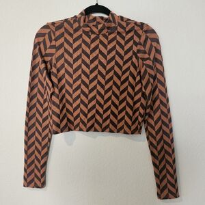 Billabong Black and Brown Chevron Top